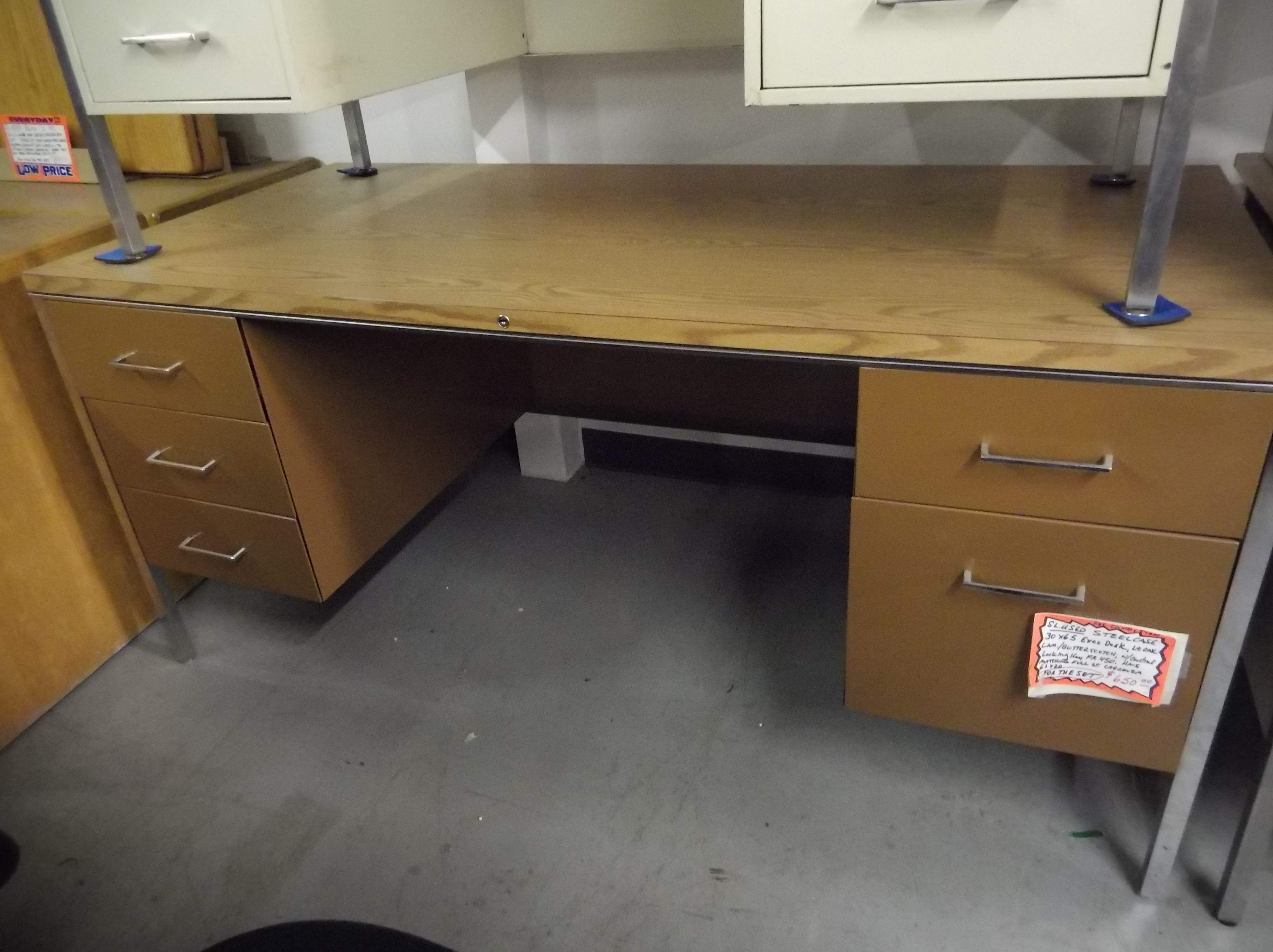 Used 30x66 Steelcase Double Pedestal Desk Dunes Office Shop